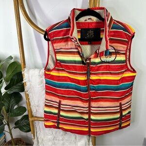 STS Ranchwear Red Striped Western Vest sz XL